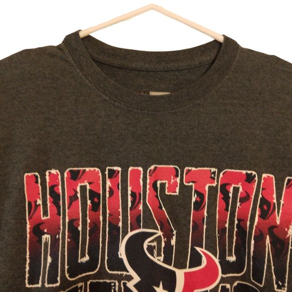 Houston texans tshirt mens M medium gray NFL team apparel graphic short sleeve - Picture 2 of 7